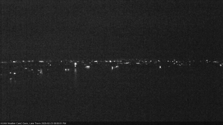 Lake Travis webcam, February 23, 2020 9:00 PM CT