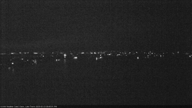 Lake Travis webcam, February 23, 2020 9:45 PM CT