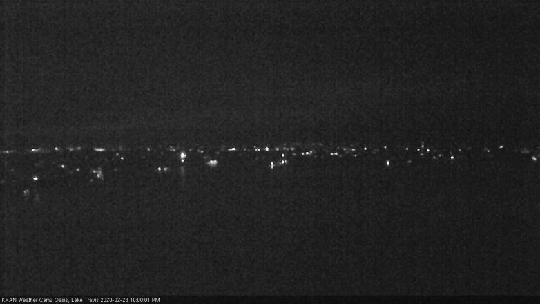 Lake Travis webcam, February 23, 2020 10:00 PM CT
