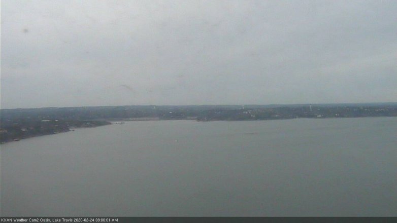 Lake Travis webcam, February 24, 2020 9:00 AM CT
