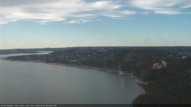Lake Travis webcam, February 24, 2020 5:00 PM CT