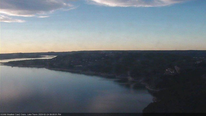 Lake Travis webcam, February 24, 2020 6:00 PM CT