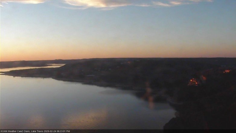 Lake Travis webcam, February 24, 2020 6:25 PM CT