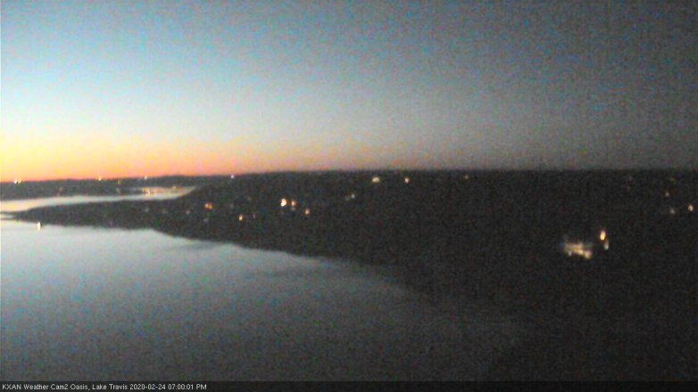 Lake Travis webcam, February 24, 2020 7:00 PM CT
