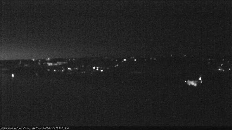 Lake Travis webcam, February 24, 2020 7:25 PM CT