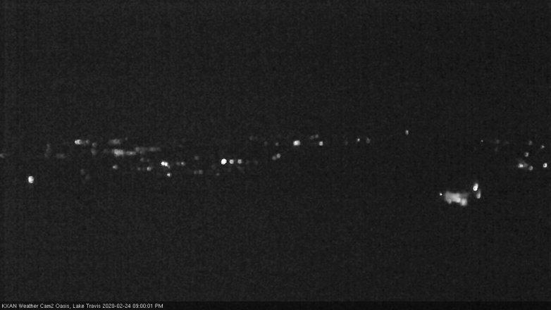 Lake Travis webcam, February 24, 2020 9:00 PM CT