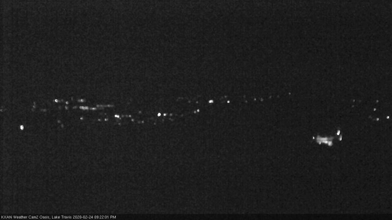 Lake Travis webcam, February 24, 2020 9:25 PM CT