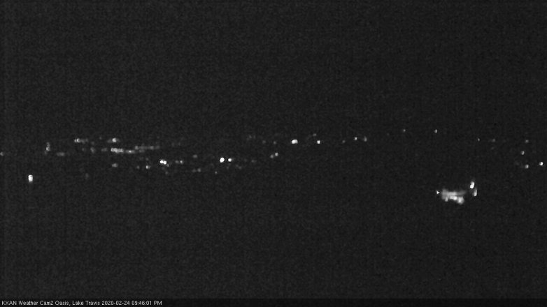 Lake Travis webcam, February 24, 2020 9:45 PM CT