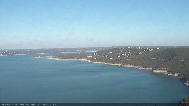 Lake Travis webcam, February 25, 2020 9:00 AM CT