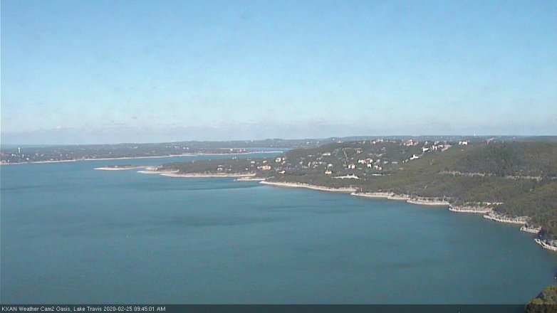 Lake Travis webcam, February 25, 2020 9:45 AM CT
