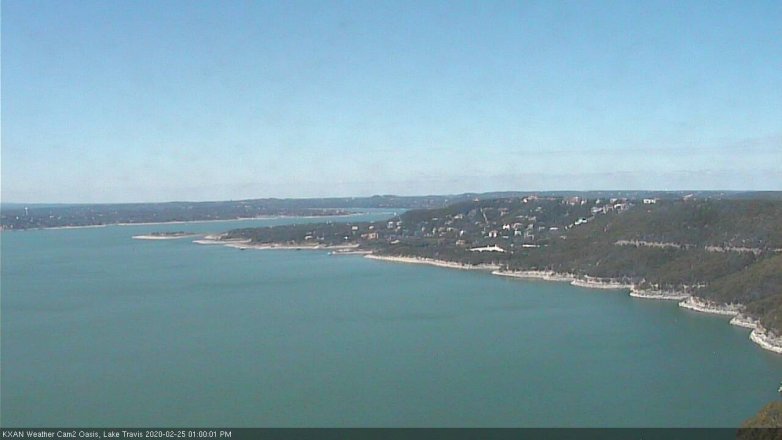 Lake Travis webcam, February 25, 2020 1:00 PM CT