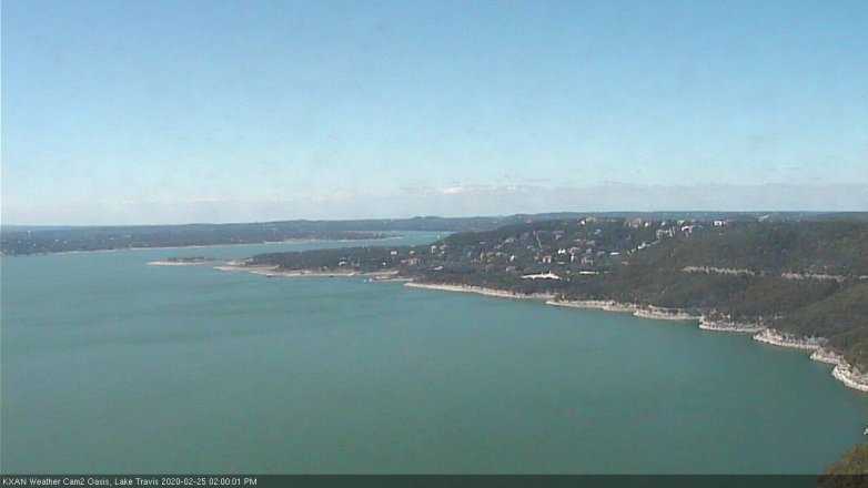 Lake Travis webcam, February 25, 2020 2:00 PM CT