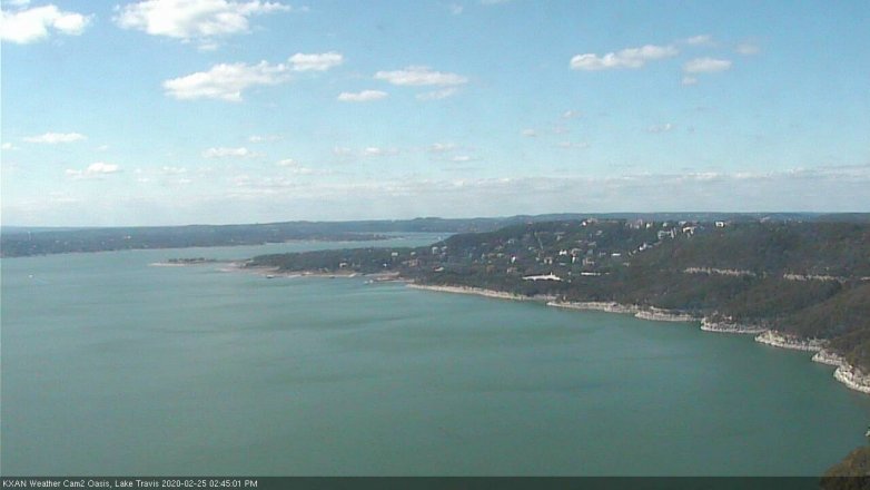 Lake Travis webcam, February 25, 2020 2:45 PM CT