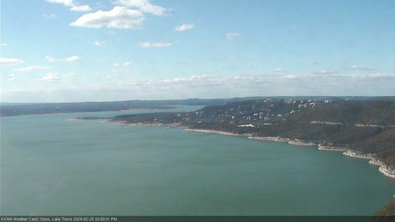 Lake Travis webcam, February 25, 2020 3:00 PM CT