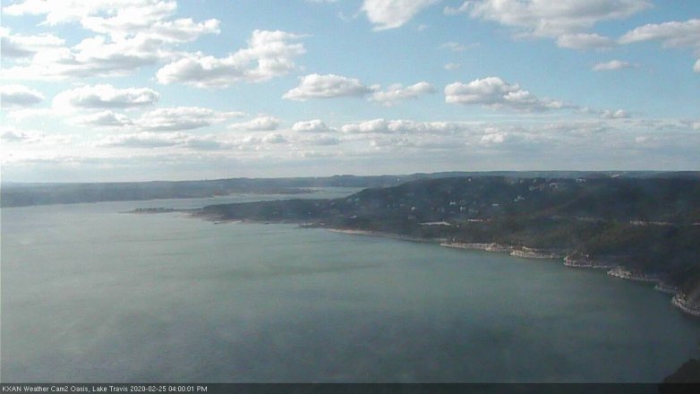 Lake Travis webcam, February 25, 2020 4:00 PM CT