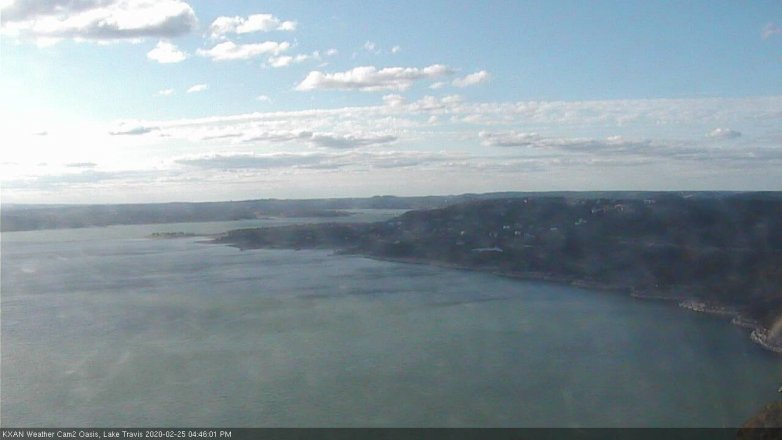 Lake Travis webcam, February 25, 2020 4:45 PM CT