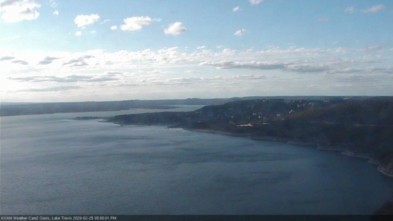 Lake Travis webcam, February 25, 2020 5:00 PM CT