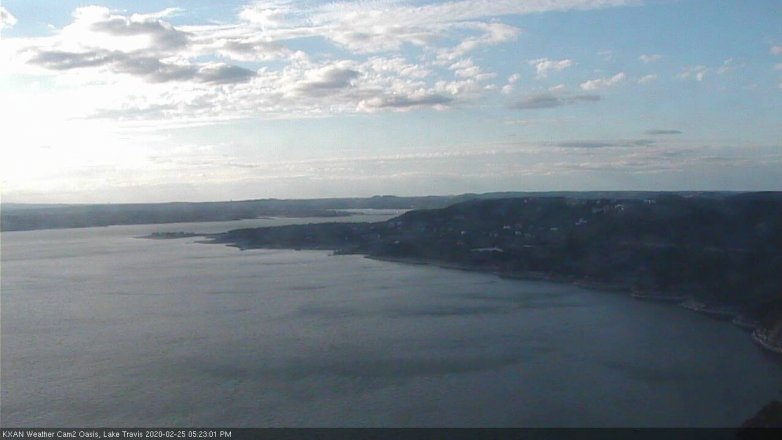 Lake Travis webcam, February 25, 2020 5:25 PM CT