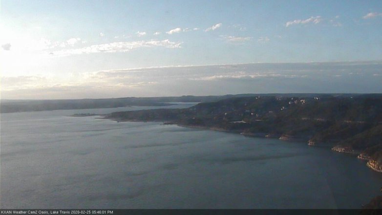 Lake Travis webcam, February 25, 2020 5:45 PM CT