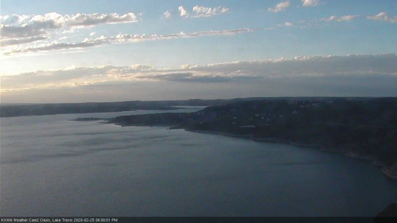 Lake Travis webcam, February 25, 2020 6:00 PM CT