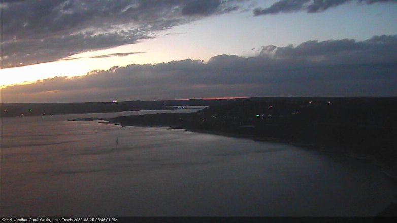 Lake Travis webcam, February 25, 2020 6:45 PM CT