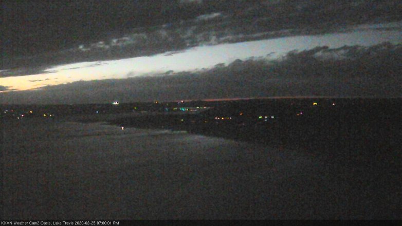 Lake Travis webcam, February 25, 2020 7:00 PM CT