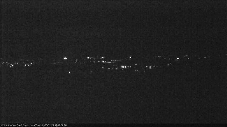 Lake Travis webcam, February 25, 2020 7:45 PM CT