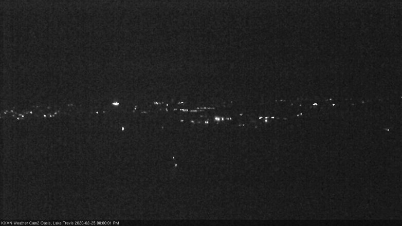 Lake Travis webcam, February 25, 2020 8:00 PM CT