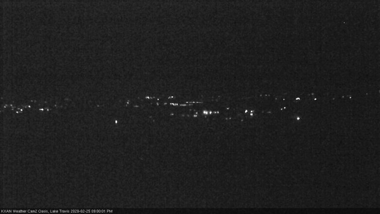 Lake Travis webcam, February 25, 2020 9:00 PM CT