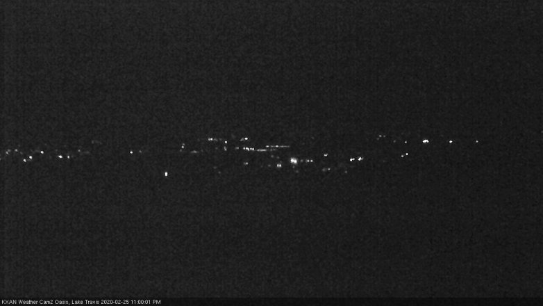 Lake Travis webcam, February 25, 2020 11:00 PM CT