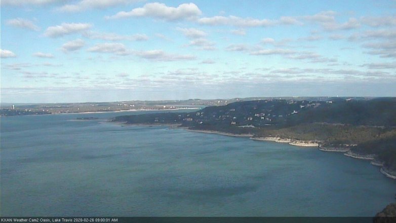 Lake Travis webcam, February 26, 2020 9:00 AM CT