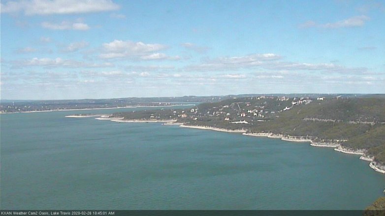 Lake Travis webcam, February 26, 2020 10:45 AM CT