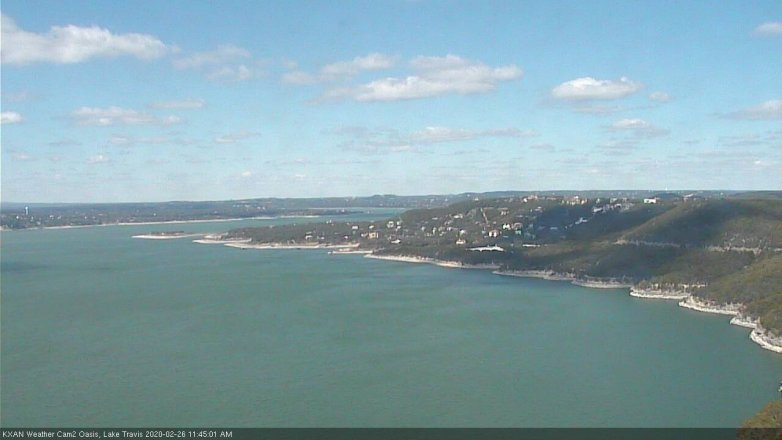 Lake Travis webcam, February 26, 2020 11:45 AM CT