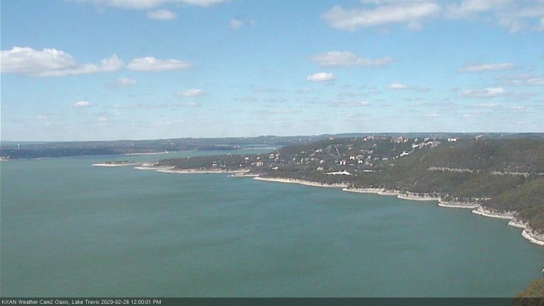 Lake Travis webcam, February 26, 2020 12:00 PM CT