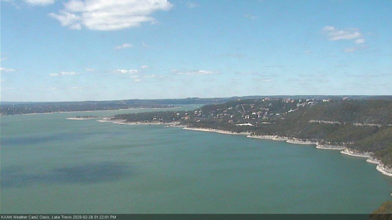Lake Travis webcam, February 26, 2020 1:25 PM CT