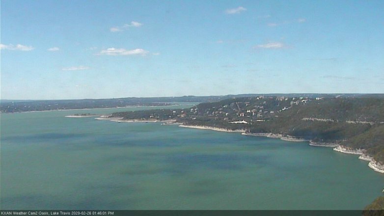 Lake Travis webcam, February 26, 2020 1:45 PM CT