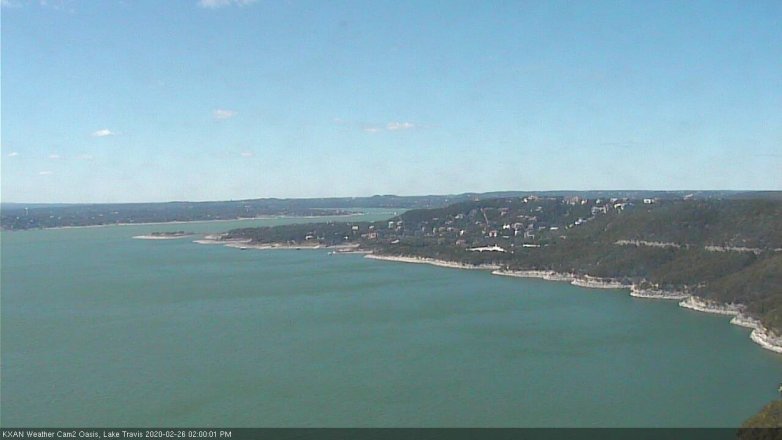 Lake Travis webcam, February 26, 2020 2:00 PM CT