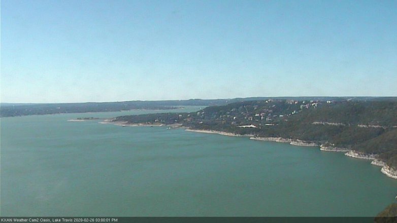 Lake Travis webcam, February 26, 2020 3:00 PM CT