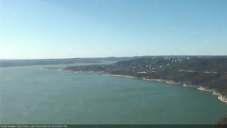 Lake Travis webcam, February 26, 2020 3:45 PM CT