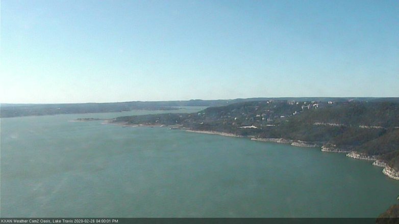 Lake Travis webcam, February 26, 2020 4:00 PM CT