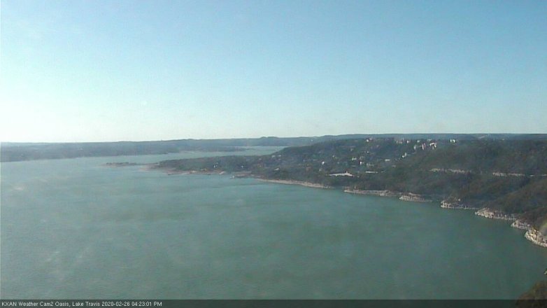 Lake Travis webcam, February 26, 2020 4:25 PM CT