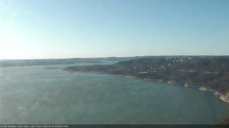 Lake Travis webcam, February 26, 2020 5:00 PM CT