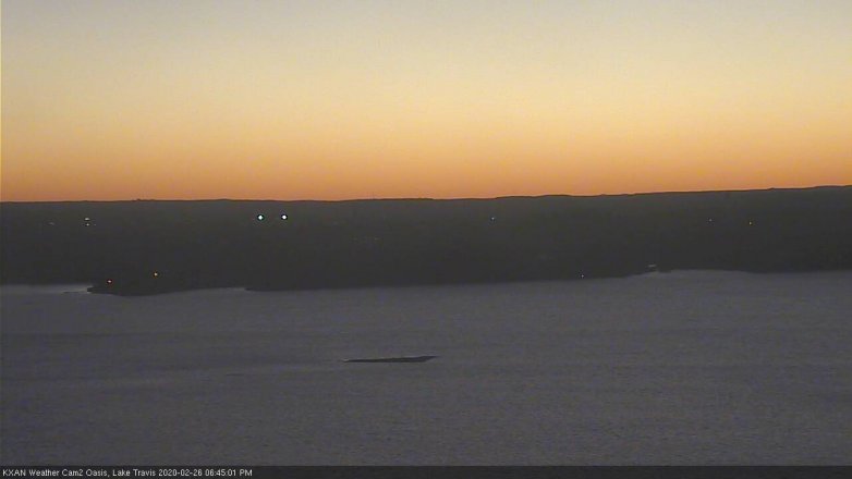 Lake Travis webcam, February 26, 2020 6:45 PM CT