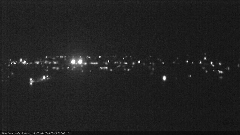 Lake Travis webcam, February 26, 2020 9:00 PM CT