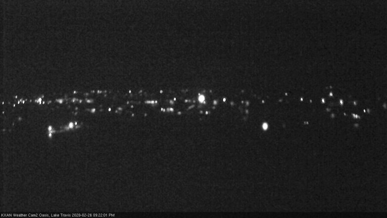 Lake Travis webcam, February 26, 2020 9:25 PM CT