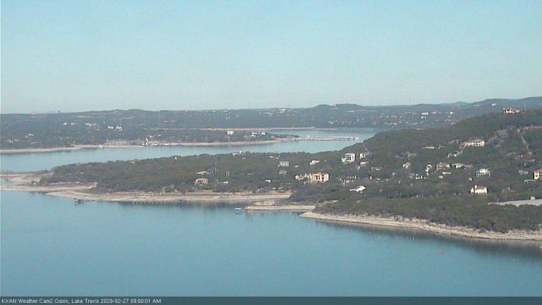Lake Travis webcam, February 27, 2020 9:00 AM CT