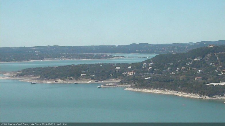 Lake Travis webcam, February 27, 2020 1:45 PM CT