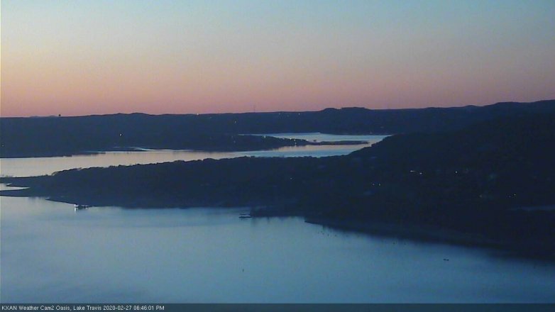 Lake Travis webcam, February 27, 2020 6:45 PM CT