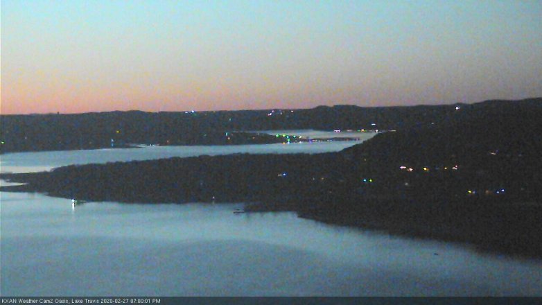 Lake Travis webcam, February 27, 2020 7:00 PM CT