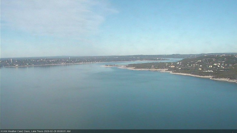 Lake Travis webcam, February 28, 2020 9:00 AM CT
